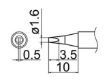 Grot śrubokręt płaski 1.6mm JV-TP32 do stacji iSolder-40  PT AOYUE T12