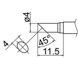 Grot ścięty ukośnie 4mm JV-TP48 do stacji iSolder-40 PT AOYUE T12