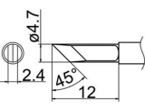 Grot ścięty nóż 4.7mm JV-TP46 do stacji iSolder-40  PT AOYUE T12