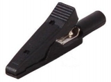 Krokodylek z bezpiecznym gniazdę 2mm KK187-BK 50V=/30V~ 10A