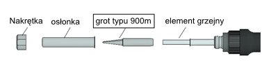 Rysunek kolby do lutownicy 936 WEP grot typu 900M