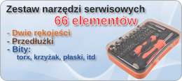 Zestaw narzędzi serwisowych 66 elementów